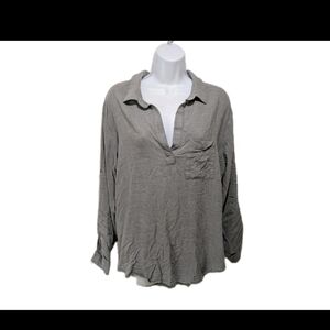 Cloth & Stone Popover Shirt Tunic Top Long Sleeve XXL 2XL Minimalist Beachy 2010